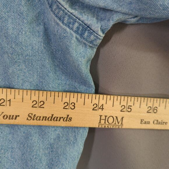 Harley Davidson Denim Shirt Womens XL Blue Button Up - Picture 6 of 9